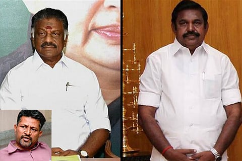 (L) Former TN CM O Panneerselvam and (R) TN Chief Minister Edappadi (Insert: Bernard D?Sami)