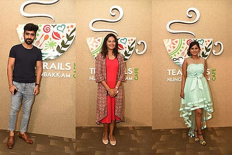 From Left: Singer Srinivas, Actress Lakshmi Priya and Nisha