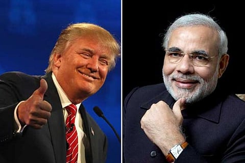 (L) US President Donald Trump and (R) Indian PM Narendra Modi