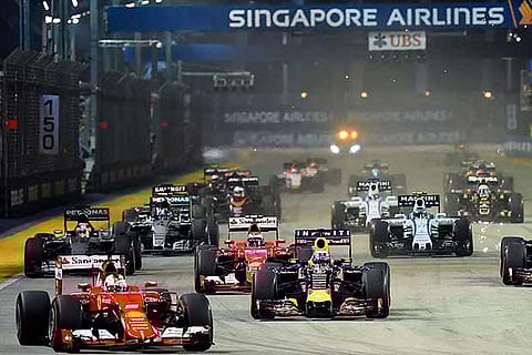 A night F1 race in Singapore (file photo)