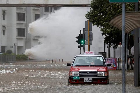Waves triggered by the typhoon