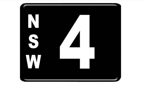 A black-and-white number plate with the single digit ?4? has sold at a Sydney auction