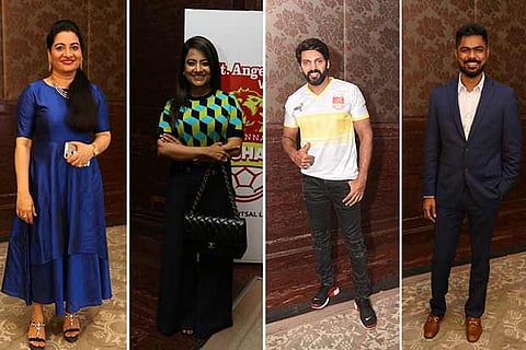 (From left) Vimala Britto, Gita Nagu, Arya and Dinesh Raj