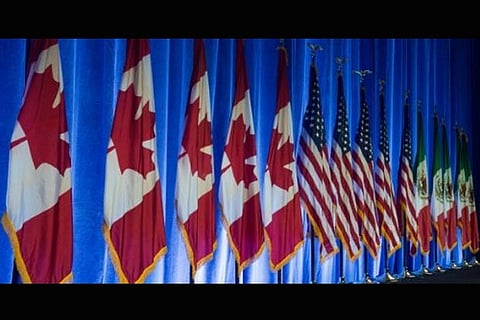NAFTA country flags.