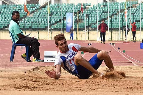 SE Shamsheer of Railways won the long jump event in the National Open Athletics Championship