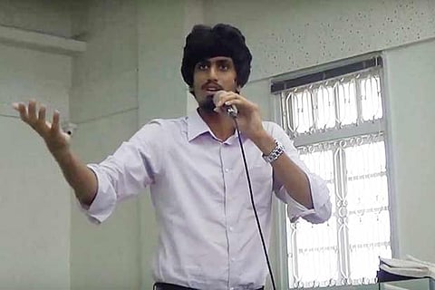 Arvind delivering a lecture on ethical veganism