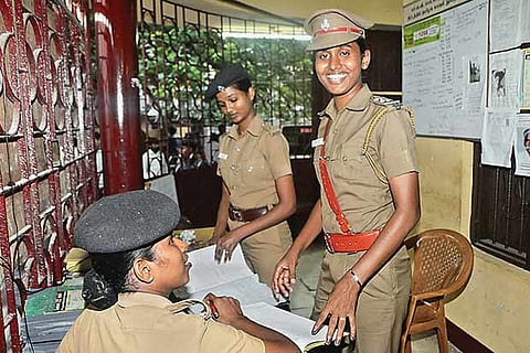 K Prithika Yashini at the Choolaimedu station (Photo: Justin George)
