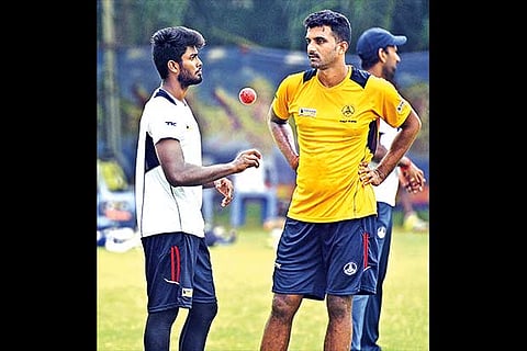 Tamil Nadu?s J Kousik (left) and V Lakshman