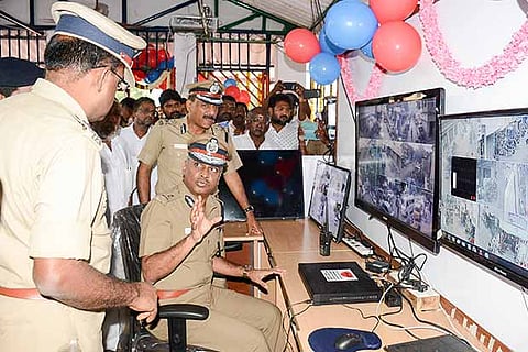 CoP AK Viswanathan inaugurates the CCTV control room at Komaleeswaranpet station