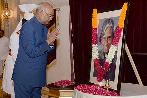President Koivnd pays tributes to the former President Dr APJ Abdul Kalam