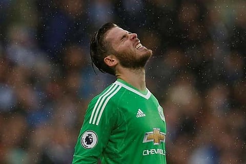 Manchester United's David De Gea looks dejected
