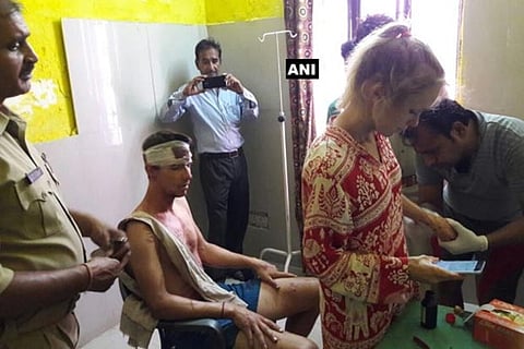 The Swiss couple that was attacked with stones and sticks by a group of men in Fatehpur Sikri