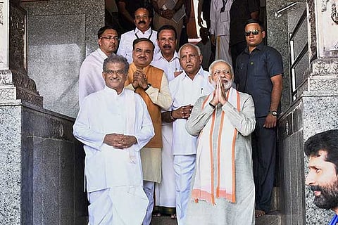 PM Narendra Modi at Shri Manjunatha Swamy Temple at Dharmasthala in Karnataka
