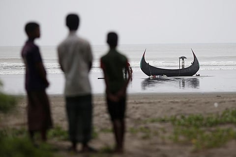 The boat which capsized with a group of Rohingya refugees at Bailakhali near Cox?s Bazar, Bangladesh