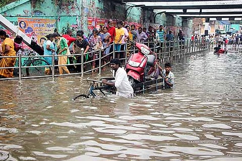 Parts of Vyasarpadi in Chennai witnessing inundation