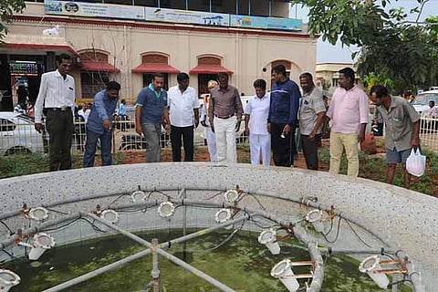 Collector A Annadurai inspects the Thanjavur railway station?premises