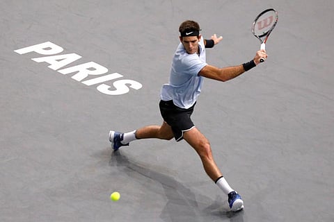 Juan Martin del Potro in action during his third round match against Robin Haase