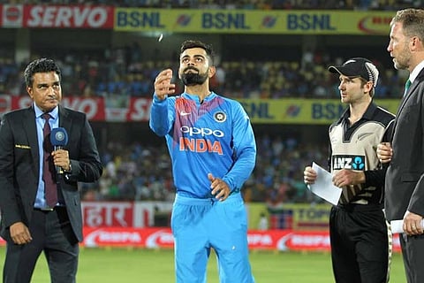 Indian captain Virat Kohli and New Zealand captain Kane Williamson during Toss before the 2nd T20I