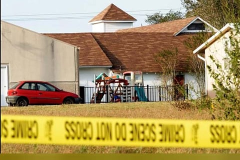 The playground at the site of a shooting at the First Baptist Church of Sutherland .(Reuters)
