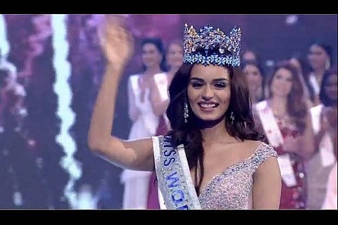 India's Manushi Chhillar.(Photo: Twitter via @feminamissindia)