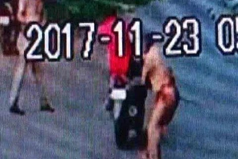 Screengrab of the cop hitting the biker