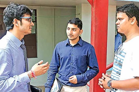 Students seen interacting ahead of the first round of placement offers on Friday at IIT Madras