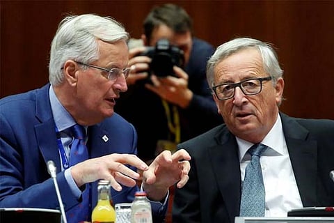 EU's chief Brexit negotiator Michel Barnier and European Commission Prez Jean-Claude Juncker