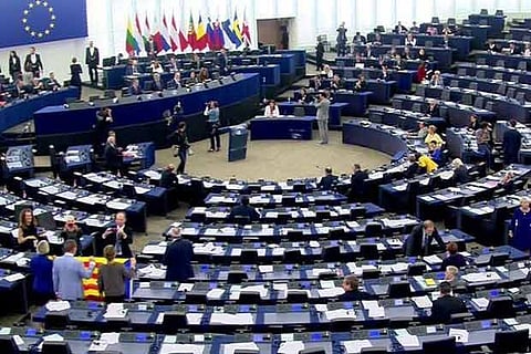 File photo of the hemicycle of the European Parliament