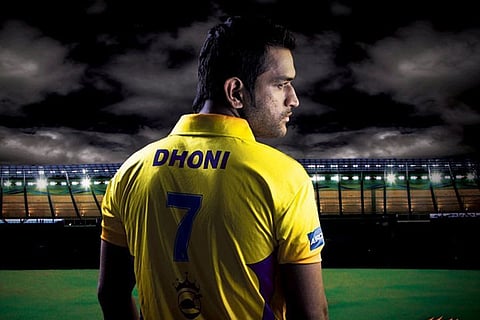 MS Dhoni in the Chennai Super Kings jersey