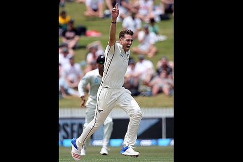 Tim Southee rejoices after dismissing K Powell
