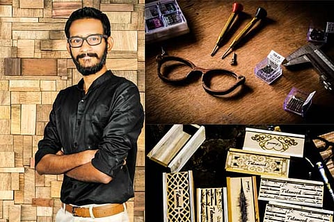 Jayakumar Mamani, CEO of Tetewood along with some of their spectacle frames