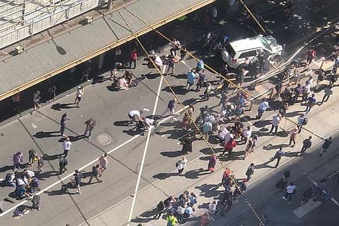 Chaos at Flinders Street station, Melbourne