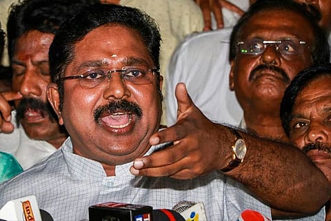 TTV Dinakaran addressing the media