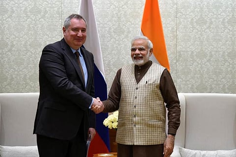 Dmitry Rogozin, Deputy PM of Russia with Prime Minister Narendra Modi