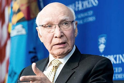 Pakistan's Deputy Chairman Planning Commission Sartaj Aziz