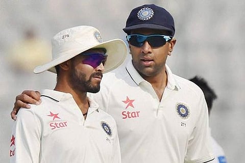 (R) Ravichandran Ashwin and (L) Ravindra Jadeja