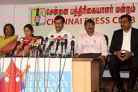 Organisers address the press ahead of the fifth edition of the Chennai Literary Festival