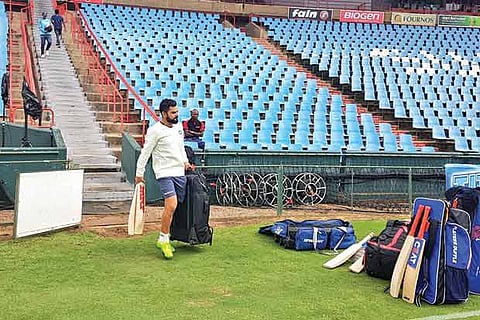 Virat Kohli during a training session at Centurion on Thursday ahead of the second Test