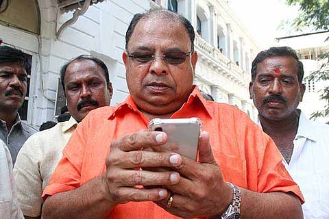 File photo of disqualified MLA P Vetrivel