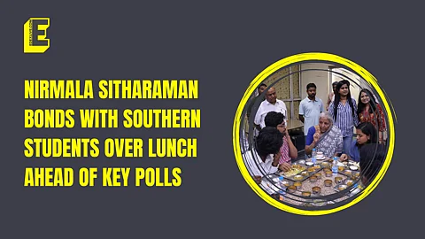 Nirmala Sitharaman bonds with southern students over lunch ahead of key polls