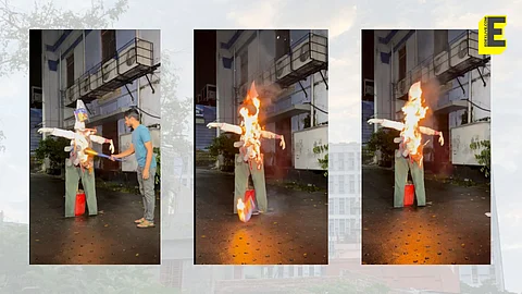 Screengrab from effigy-burning video