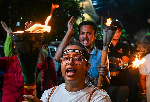 VIsuals from RG Kar protest in Kolkata