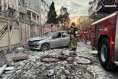 Visuals after an Israeli strike in Tehran on June 13, 2025
