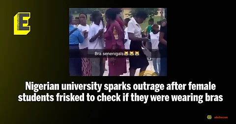 Female students being frisked in Nigeria