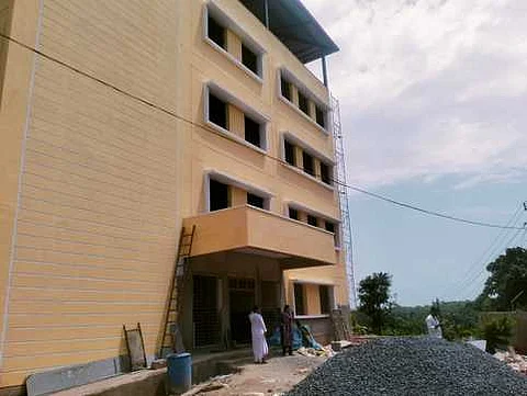 An SC/ST hostel building under construction in DK