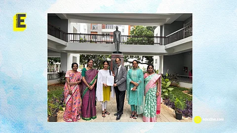 VM Muralidharan, Chairman, Ethiraj College offering admission letter with full scholarship to transgender student Shivin