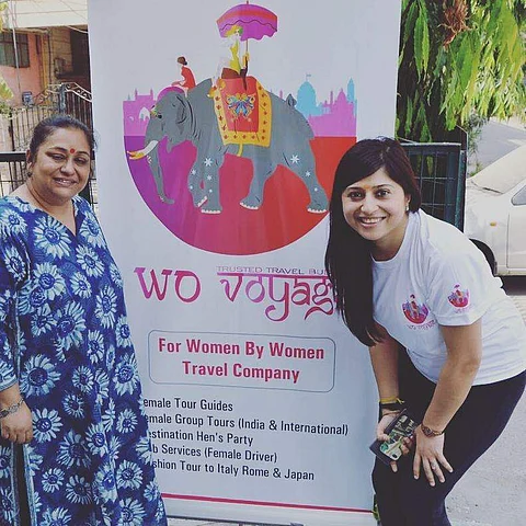 Rashmi Chadha (R) from Delhi is the founder and CEO of Wovoyage, a travel start-up, which provides risk free and safe tours for female travelers