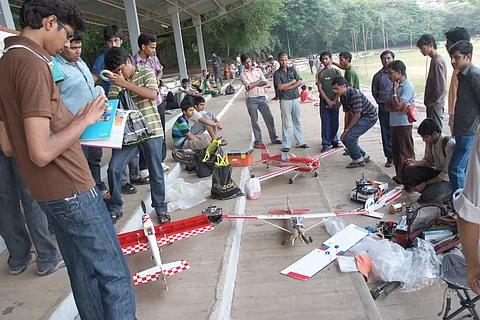 IIT Madras students working on a project in their campus in Chennai