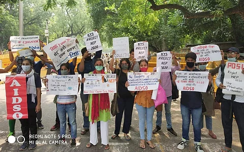 Students at the protest