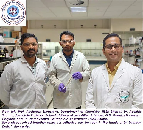 (From left) Aasheesh Srivastava, Tanmay Dutta and Aashish Sharma | (Puc: IISER Bhopal)